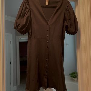 Black puff sleeve dress